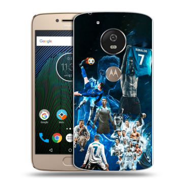 Силиконовый чехол на Motorola Moto G5s с принтом Реал Роналдо