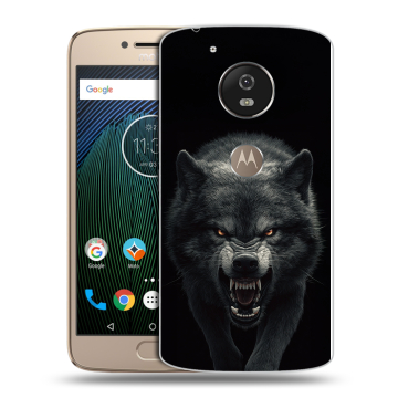 Силиконовый чехол на Motorola Moto G5s с принтом Волк