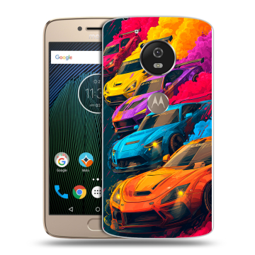 Силиконовый чехол на Motorola Moto G5s с принтом Тачки