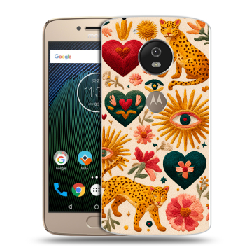 Силиконовый чехол на Motorola Moto G5s с принтом Модный принт