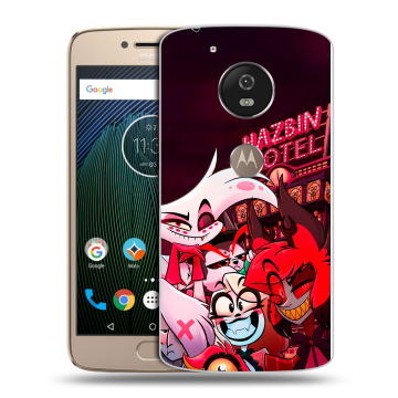 Силиконовый чехол на Motorola Moto G5s с принтом Hazbin Hotel Отель Хазбин