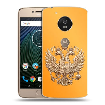 Силиконовый чехол на Motorola Moto G5s с принтом Герб Флаг России