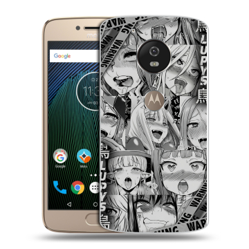 Силиконовый чехол на Motorola Moto G5s с принтом Ahegao Ахегао Аниме