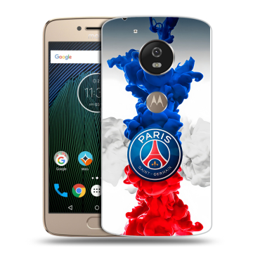 Силиконовый чехол на Motorola Moto G5s с принтом PSG ПСЖ