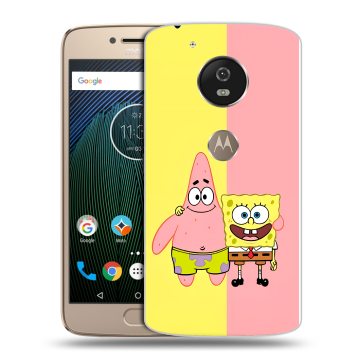 Силиконовый чехол на Motorola Moto G5s с принтом Спанч боб Спанчбоб