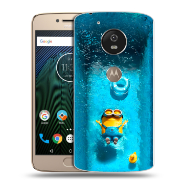 Силиконовый чехол на Motorola Moto G5s с принтом Миньоны