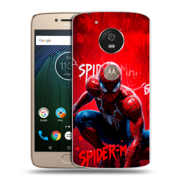 Силиконовый чехол на Motorola Moto G5s с принтом Spiderman Человек паук