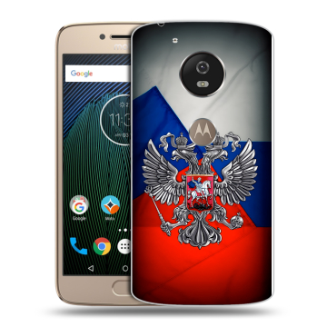 Силиконовый чехол на Motorola Moto G5s с принтом Флаг России