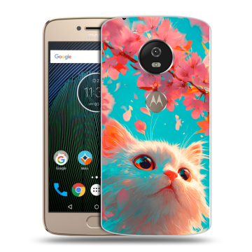 Силиконовый чехол на Motorola Moto G5s с принтом Красивый кот