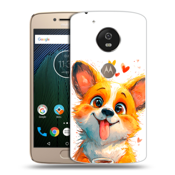 Силиконовый чехол на Motorola Moto G5s с принтом корги
