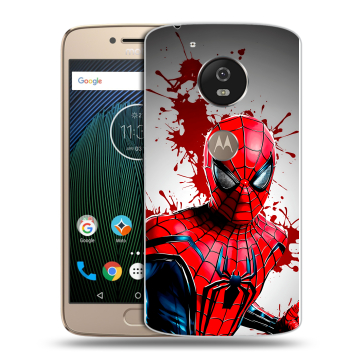 Силиконовый чехол на Motorola Moto G5s с принтом Spiderman Человек паук