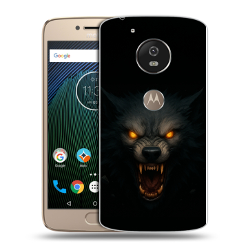 Силиконовый чехол на Motorola Moto G5s с принтом Волк
