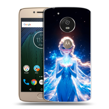 Силиконовый чехол на Motorola Moto G5s с принтом Холодное сердце Frozen