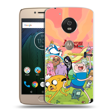 Силиконовый чехол на Motorola Moto G5s с принтом Adventure time Время приключений