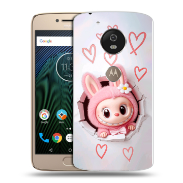 Силиконовый чехол на Motorola Moto G5s с принтом Labubu Лабубу