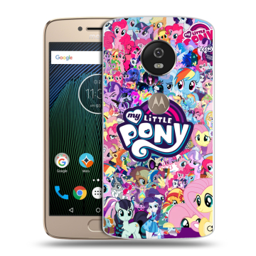 Силиконовый чехол на Motorola Moto G5s с принтом My little pony Дружба чудо
