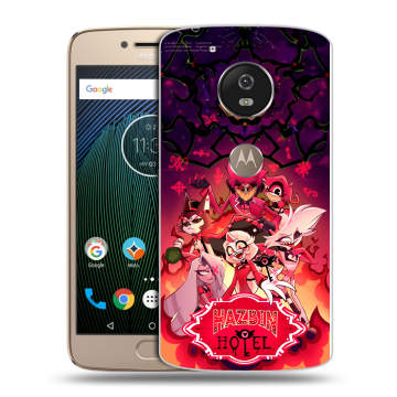 Силиконовый чехол на Motorola Moto G5s с принтом Hazbin Hotel Отель Хазбин