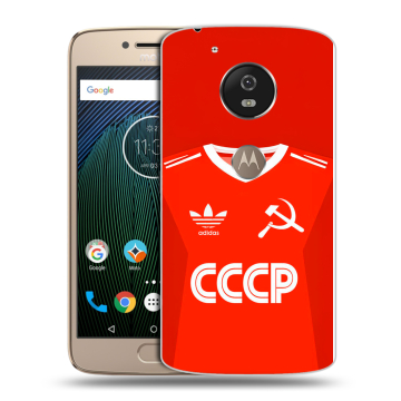 Силиконовый чехол на Motorola Moto G5s с принтом Флаг Герб СССР Силиконовый чехол на Motorola Moto G5s с принтом Флаг Герб СССР
