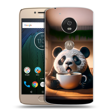 Силиконовый чехол на Motorola Moto G5s с принтом смешная панда