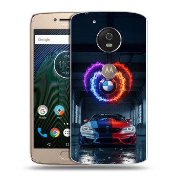 Силиконовый чехол на Motorola Moto G5s с принтом BMW БМВ