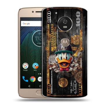 Силиконовый чехол на Motorola Moto G5s с принтом Дональд Дак Доллар