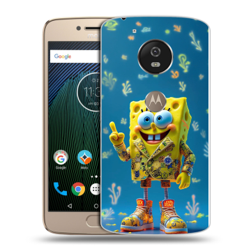 Силиконовый чехол на Motorola Moto G5s с принтом Спанч боб Спанчбоб