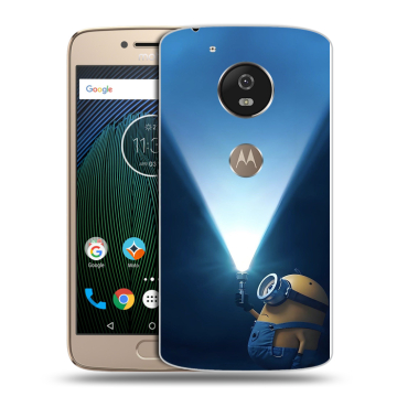 Силиконовый чехол на Motorola Moto G5s с принтом Миньоны