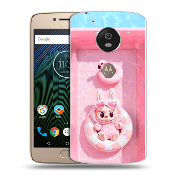 Силиконовый чехол на Motorola Moto G5s с принтом Labubu Лабубу
