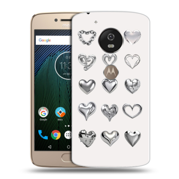 Силиконовый чехол на Motorola Moto G5s с принтом Y2K сердечки
