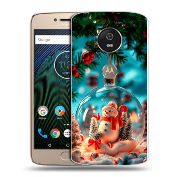 Силиконовый чехол на Motorola Moto G5s с принтом Новый год Силиконовый чехол на Motorola Moto G5s с принтом Новый год