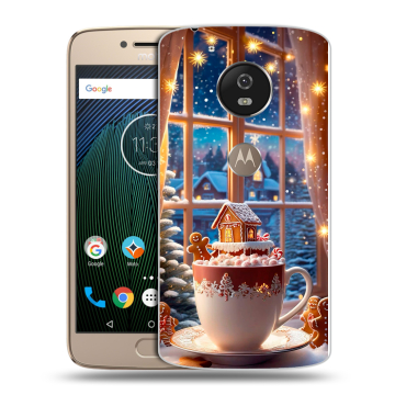 Силиконовый чехол на Motorola Moto G5s с принтом Новый год Силиконовый чехол на Motorola Moto G5s с принтом Новый год