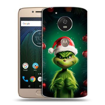 Силиконовый чехол на Motorola Moto G5s с принтом Гринч Новый год Рождество Силиконовый чехол на Motorola Moto G5s с принтом Гринч Новый год Рождество