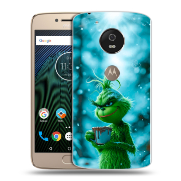 Силиконовый чехол на Motorola Moto G5s с принтом Новый год гринч Силиконовый чехол на Motorola Moto G5s с принтом Новый год гринч