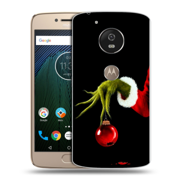 Силиконовый чехол на Motorola Moto G5s с принтом Новый год Гринч Силиконовый чехол на Motorola Moto G5s с принтом Новый год Гринч
