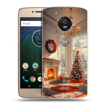 Силиконовый чехол на Motorola Moto G5s с принтом Новый год