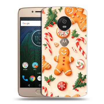 Силиконовый чехол на Motorola Moto G5s с принтом Новый год
