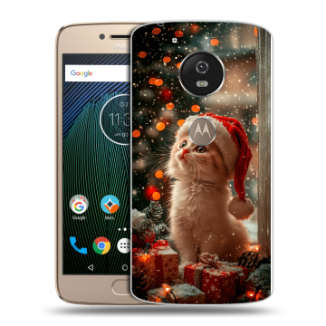Силиконовый чехол на Motorola Moto G5s с принтом Новый год