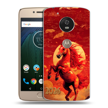 Силиконовый чехол на Motorola Moto G5s с принтом Новый год