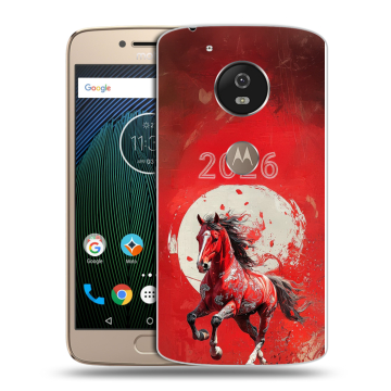 Силиконовый чехол на Motorola Moto G5s с принтом Новый год