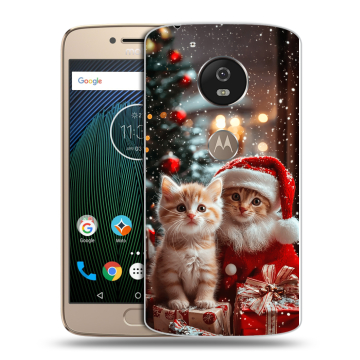 Силиконовый чехол на Motorola Moto G5s с принтом Новый год