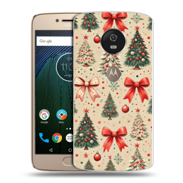 Силиконовый чехол на Motorola Moto G5s с принтом Новый год
