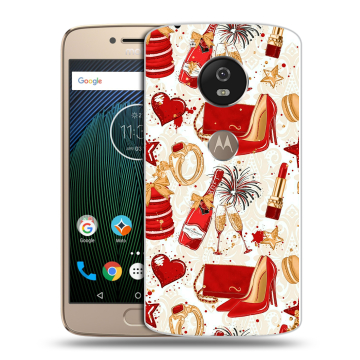 Силиконовый чехол на Motorola Moto G5s с принтом Новый год