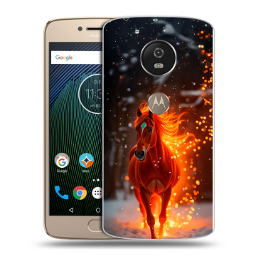 Силиконовый чехол на Motorola Moto G5s с принтом Новый год