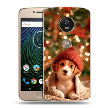 Силиконовый чехол на Motorola Moto G5s с принтом Новый год