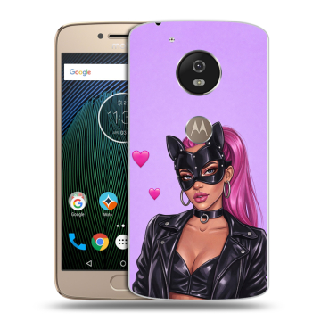 Силиконовый чехол на Motorola Moto G5s с принтом женский