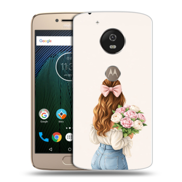Силиконовый чехол на Motorola Moto G5s с принтом женский