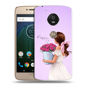 Силиконовый чехол на Motorola Moto G5s с принтом женский
