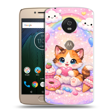 Силиконовый чехол на Motorola Moto G5s с принтом для девочек
