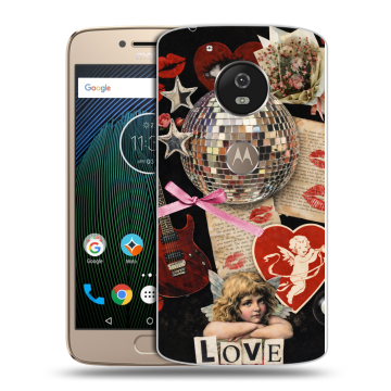Силиконовый чехол на Motorola Moto G5s с принтом для девочек