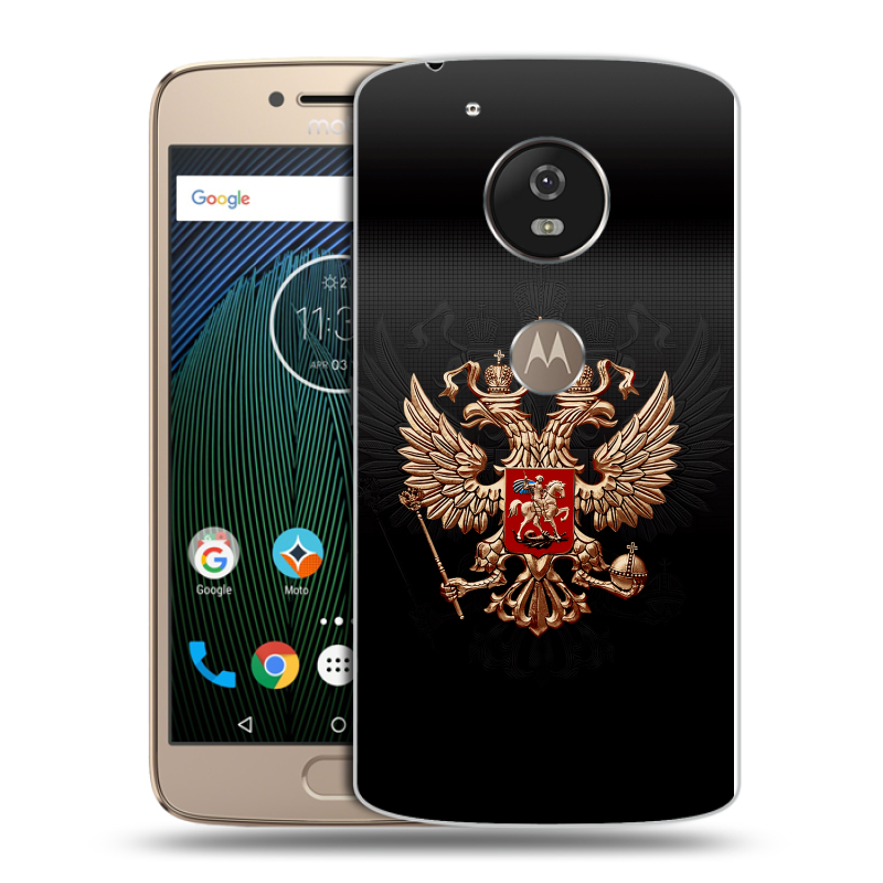 Силиконовый чехол на Motorola Moto G5s с принтом Герб России Силиконовый чехол на Motorola Moto G5s с принтом Герб России